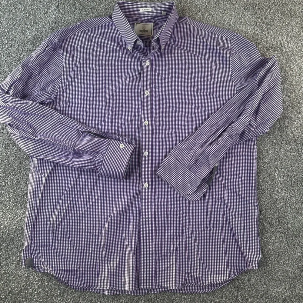 Todd Snyder Dress Shirt Mens 17.5 34/35 Gingham Check 2-Ply Cotton Button Down